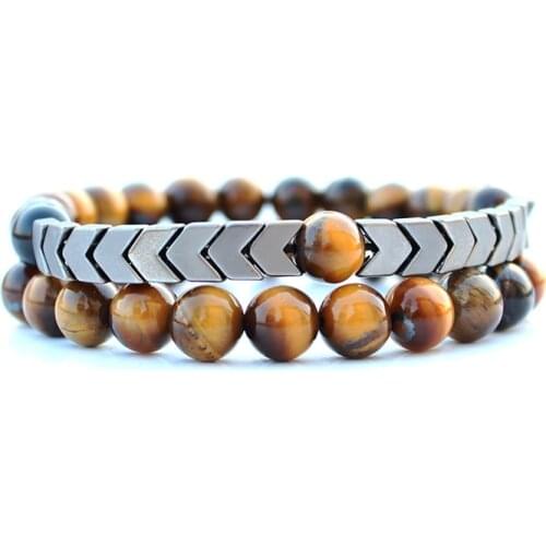 Tiger eye stone bracelet set bracelets for women pulseras jewellery men bracelet femme 2020 beaded braclets heren armband new