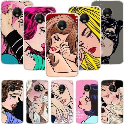Crying Girl Sad Face Phone Case For Motorola Moto G9 G8 G7 G6 G5 E6 E5 E4 Plus Play Power One Action Macro Coque Cover Capa