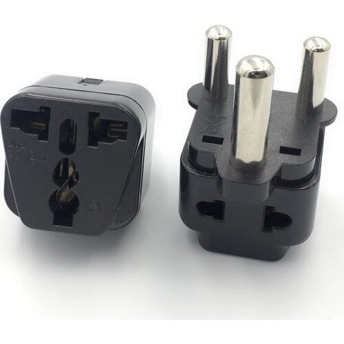 Black White 250v 15a copper Universal AU UK EU US to India Israel Malaysia Singapore Big South Africa Power Plug Adapter Type M