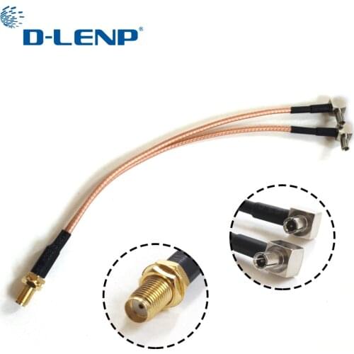 Dlenp SMA-K jack To 2X TS9 Male Splitter Combiner RG316 Coaxial Cable for Huawei USB modem 15cm Length