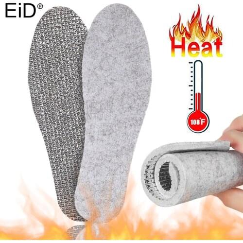 EiD Heated Tin foil Shoe Insoles Feet Warm Sock Pad Thick Premium Mat Self-heatin Heating Insoles Warm Thermal Insoles Unisex
