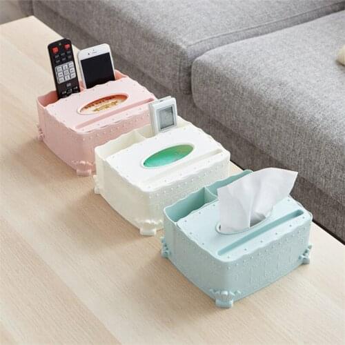 European Paper Towel Storage Box TV Air Conditioner Remote Control Desktop Plastic Carton Paper Holder Toilet Paper Dispenser