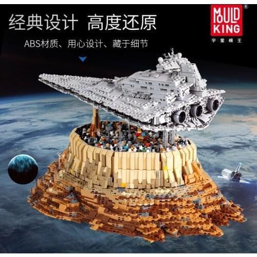 MOULD KING 18916 Star plan toys Destroyer cruise ship The Empire Over Jedha city model sets Building block brick toys 21007