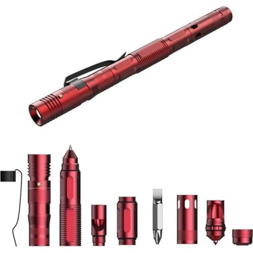 Stainless Steel Multifunctional Self-Defense Tactical Pen Self-Defense Broken Window Cone EDC Outdoor Survival Tactical Pen