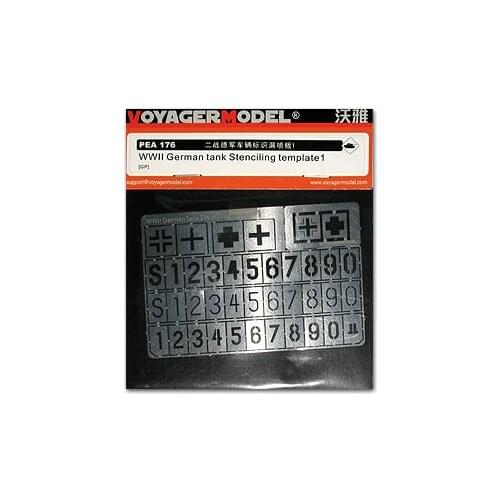 Voyager Model PEA176 World War II German armored vehicle tactical number and nationality mark leakage leakage metal etching