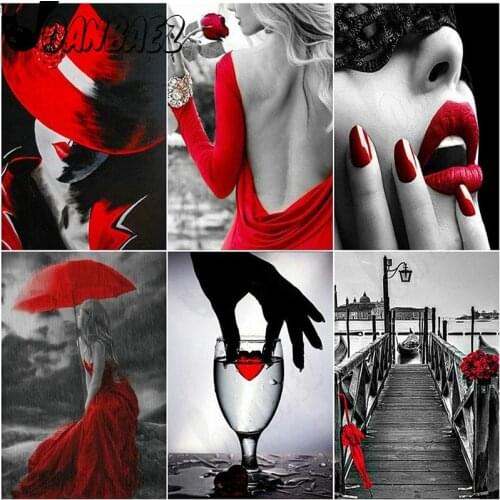 Fashion Beauty Diamond Painting 5D Diy Red Gray City Life Mosaic Diamond Embroidery Inlaid Home Room Decoration Gift