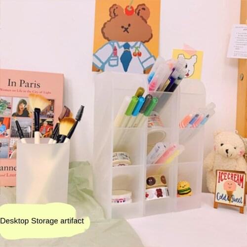 Fashion desktop compartment storage box desktop finishing storage tube office and household stationery storage box