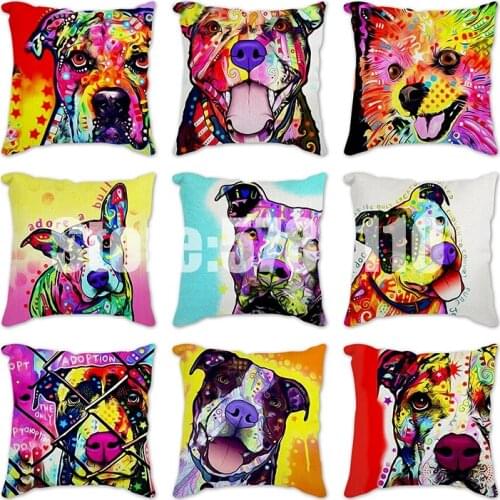 Pug Dog Animals Pattern Decorative Cushions Pillowcase Polyester Cushion Cover Throw Pillow Sofa Decoration Pillowcover Covers