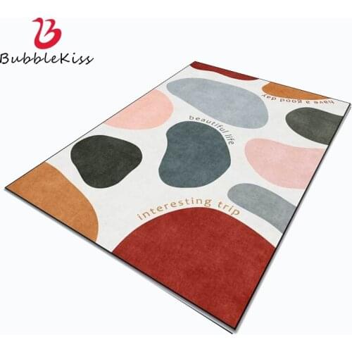 Bubble Kiss Modern Living Room Carpet Abstract Stones Pattern Bedroom Decorative Pink Rug Morandi Green Bedside Floor Area Rugs