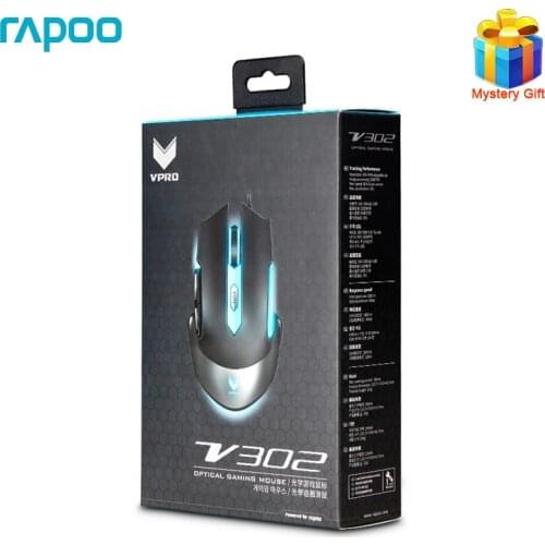 Rapoo V302 Original RGB Gaming Mouse Wired Mouse with 7000DPI 7 Programmable Buttons for Mouse Gamer PUBG Overwatch LOL