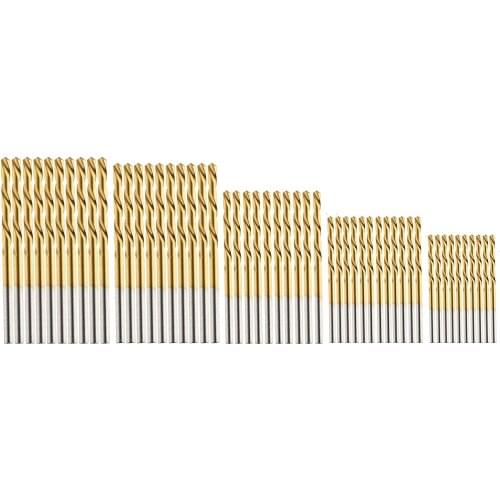50pcs Twist Drill Bit Set HSS Straight Shank Titanium Nitride Coated shank Metric Quick Change Regular drilling Tools
