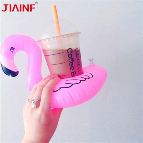 Mini Inflatable Cup Holder Outdoor Unicorn Flamingo Pvc Water Coasters Swimming Pool Accessories Float Toy Beer Bar