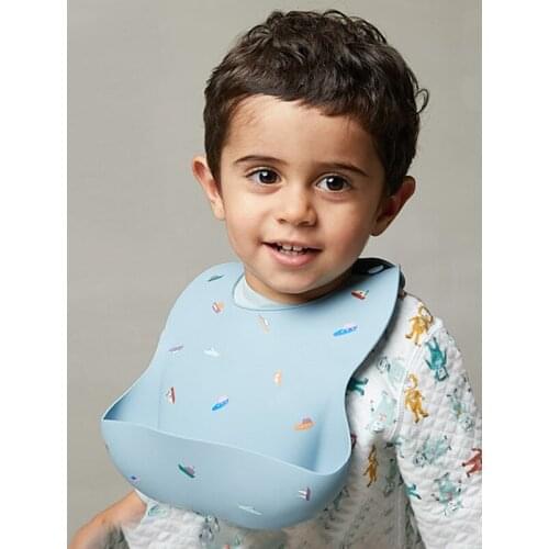 Food Grade Silicon Waterproof Adjustable Collapsible Light Baby Bibs Solid Food Self Feeding Child Toddler Infant Kids Children