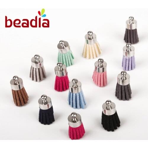 New Length 18mm Suede Korean Velvet Tassel DIY Earrings Findings Silver Color Charm Pendant Fashion Jewelry Handmade Keychain