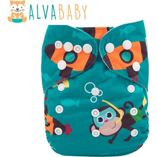 New Print! Alvababy Cloth Diaper Environmental friendly Diaper Washable Cloth Nappy with 1pc Microfiber Insert