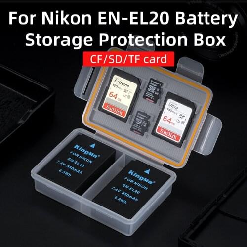 KingMa 10PCS Battery Plastic Holder Case Battery Storage Box For Nikon EN-EL20 Battery BMPCC COOLPIX P1000 P950 J1 J2 J3 S1