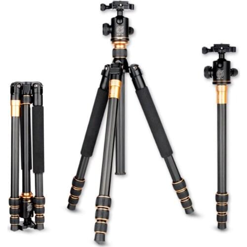QZSD Q999c carbon fiber tripod portable slr camera Q-999c tripod monopod Variable Alpenstock 3 in1 wholese free shipping