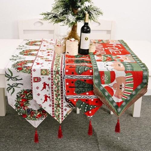 Christmas Decoration Knitted Fabric Creative Colorful Table Runner Tablecloth Table Runners