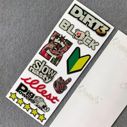 Highly Reflective JDM Novice Shield Style HellaFlush Car Sticker for Toyota Honda Nissan Mazda Mitsubishi Accessories 8CM x 20CM