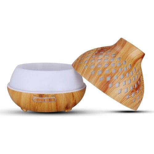 400ml large capacity air humidifier, wood grain aroma aroma diffuser, ordinary or remote control humidifier can be turned off