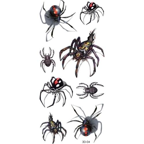 3D Tarantula Spider Temporary Tattoo Body Art Flash Tattoo Stickers 12*20cm Waterproof Tatoo Car Styling Home Decor Wall Sticker