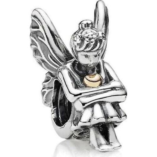 Authentic 925 Sterling Silver Bead Fairy Pixie Angel Charm Fit Fashion Women Pandora Bracelet Bangle Gift DIY Jewelry