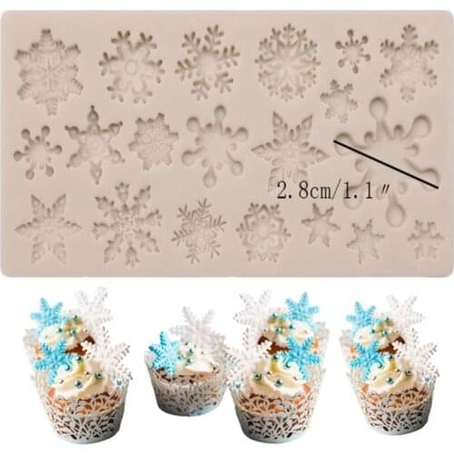 1PCS 3D Snow Flake Shaped Cake Mold Silicone Fondant Mold Sugar Craft Cake Tool Snow Fondant Christmas Winter Decoration