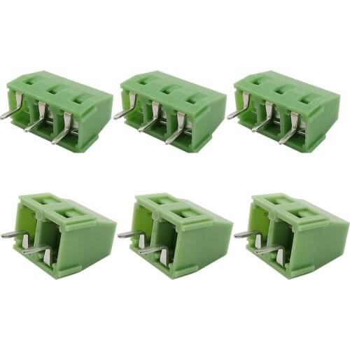 100Pcs 2Pin 3Pin KF127 PCB Mounting Screw Terminal Block Connectors 300V 10A KF127 Pitch 5.0MM/0.2inch 26-14A WG Adapter