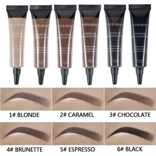 12Pcs/lot Natural 6 Colors Liquid Dyeing Eyebrow Cream Set Waterproof Durable Brown Tint Eyebrow Gel Paint Makeup Cosmetic