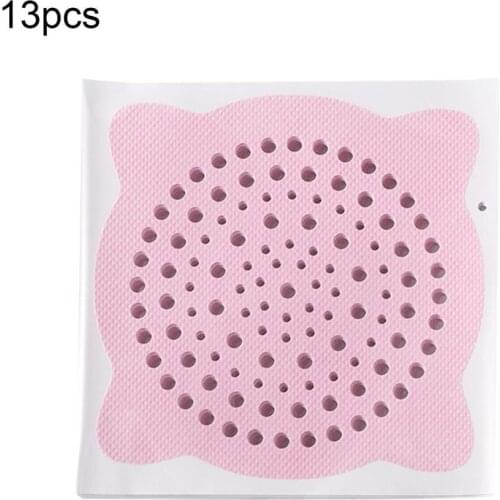 13Pcs/Bag Household Innovative Filter Sticker Disposable Paper Pink Anti-blocking Self-adhesive Sink Strainer Sewer Supplies