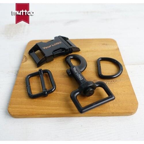 20sets/lot (metal buckle+adjust buckle+D ring+metal dog clasp/set) engraved buckle 25mm DIY dog collar leash accessory 4 colors