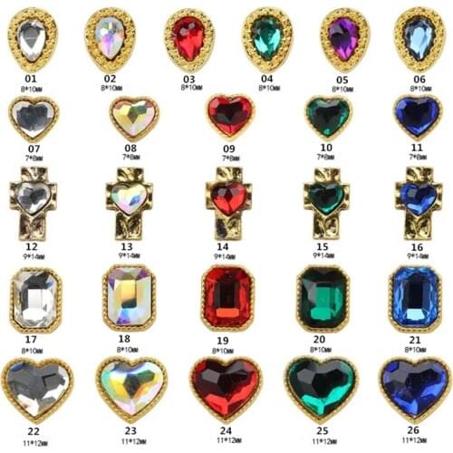 20 pcs/lot Charm Alloy 3D Nail Art Rhinestone Decorations Shiny Crystal Jewelry Diamonds Stone Manicure Accessory Supply