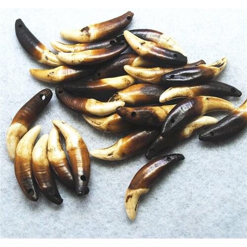 20PCS Whte Dog Teeth Pendants 2 Colors Nature Material Good For Your Health Size 25-30MM Beads Accessories Free Shippings