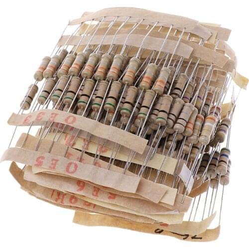 300Pcs Resistor Kits 1W 5% 0.1-750 Ohm Carbon Resistor 30 Values Resistance Set