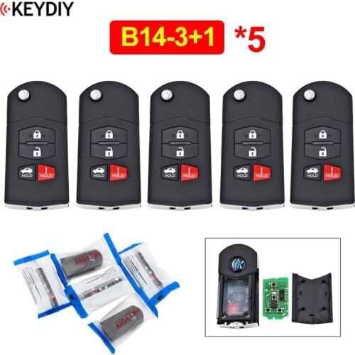 5Pcs/Lot B14-3+1 4 Button M Style Remote Control 3+1 Button Car Key KD Remote For Mazda For KD900 KD900+ URG200 Mini KD KD-X2