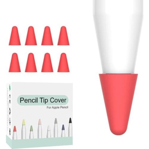 8pcs Silicone Replacement Tip Case for Apple Pencil 1 2 Touchscreen Stylus Pen Case Nib Protective Cover Skin for Apple Pencil