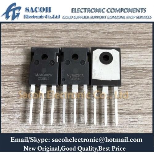 Free shipping 10Pairs MJW0302A MJW0281A MJW0302 MJW0281 TO-247 15A 250V 150W NPN PNP Silicon Power Transistor