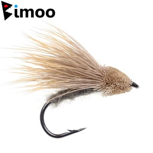 Bimoo 6PCS/Lot #10 Cicada Deer Hair Flies Floating Bass Fly Rainbow Brown Brook Trout Fly Fishing Summer Flies Big Fish Bait