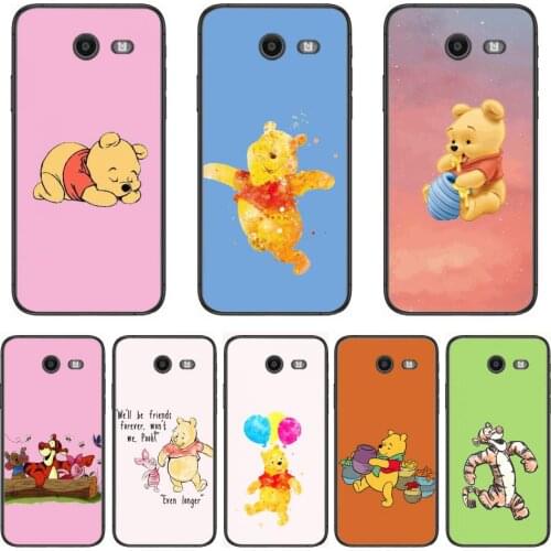 Disney Winnie Bear Phone Case Hull For Samsung Galaxy J 4 3 5 6 7 8 EU 2018 Plus 2017 Black Shell Art Cell Cover TPU