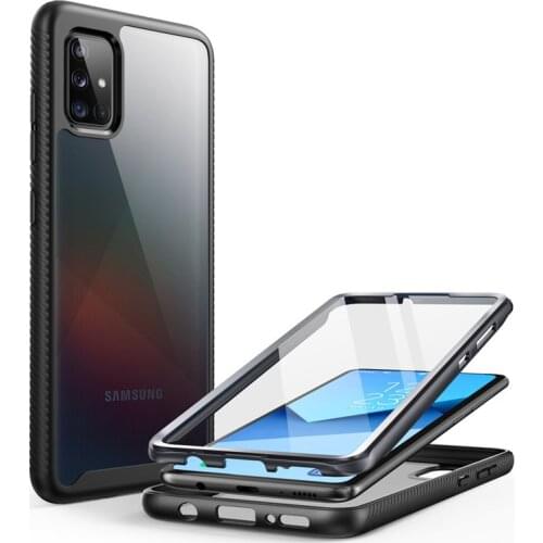 CLAYCO MYOS Cover For Samsung Galaxy A51 Case [4G Version] Full Body Clear Bumper Shock Absorption Cover Case for Fingerprint ID