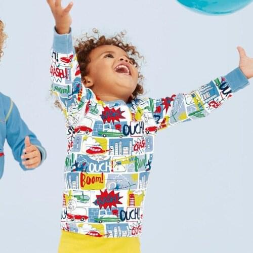 Childrens clothing childrens pajamas cartoon knitted long-sleeved tracksuit suit boy