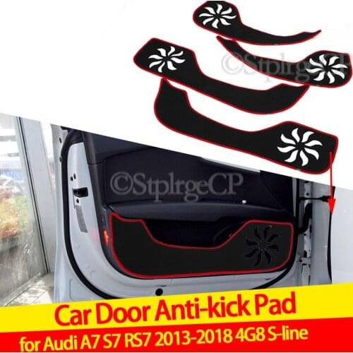Door anti-kick pad door protection pad door panel cover pad car door sticker For Audi A7 S7 RS7 2013 2014 2015 2016 2017 2018