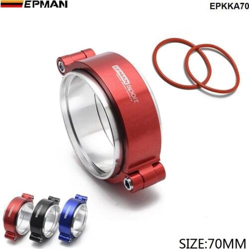 EPMAN HD Exhaust V-band Clamp W Flange System Assenbly Anodized Hose Clamp Release For 2.75" OD Turbo Dump Pipe EPKKA70