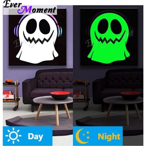 Ever Moment Diamond Painting Luminous Resin Drill Halloween Skeleton Embroidery Mosaic Glowing In The Dark New Arrivals N011