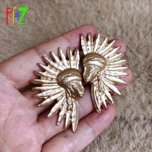 F.J4Z Fashion Vintage Egype Earrings Vintage Gold Color Alloy Stud Earrings for Women Cocktail Earrings Wholesale Dropship
