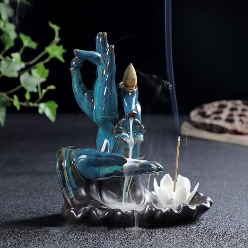 Incense burner ceramic reflux incense burner creative home decoration Zen bergamot incense burner +50 incense burner