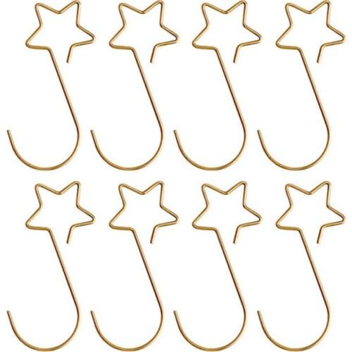 20pcs Christmas Wreath Hooks for Christmas Tree Hanging Pendant Ornament Gift Metal Star Decorations Hook Xmas Noel Home Decor