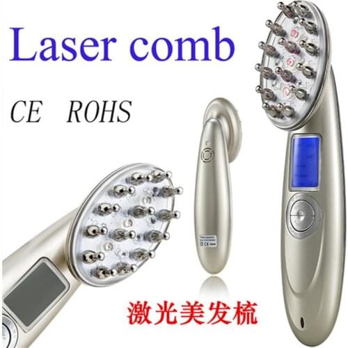 Laser hairdressing comb LED light RF micro electric EMS vibration massage lead into hair beauty instrument scalp applicator