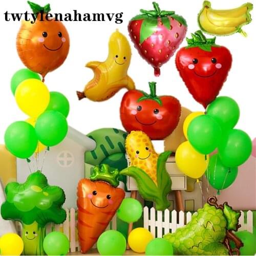Summer Holiday Easter Happy Birthday Party theme fruit Decor DIY ballon red yellow Banana Mexico cactus cartoon foil balloon