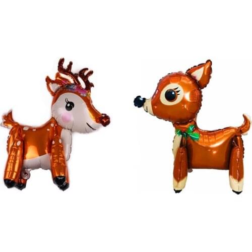 1 pc cute 4D deer balloons walking deer animal balloons for Christmas party decor kids birthday decorations deer toys foil globe